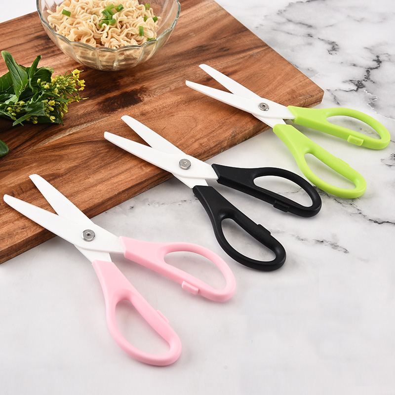 Baby Food Scissors - กรรไกรเซรามิกเซอร์โคเนียขนาด 8 นิ้ว ใบมีดคม ด้ามจับ PP