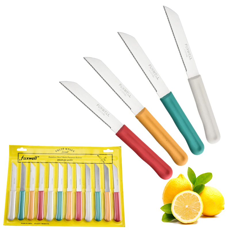 Baby Food Scissors - มีดสเต็กคลาสสิก 12 ชิ้น มีดผลไม้สำหรับครัว ใบมีดตรงและหยัก เหมาะสำหรับมีดหั่นขนมปังและปอกผลไม้