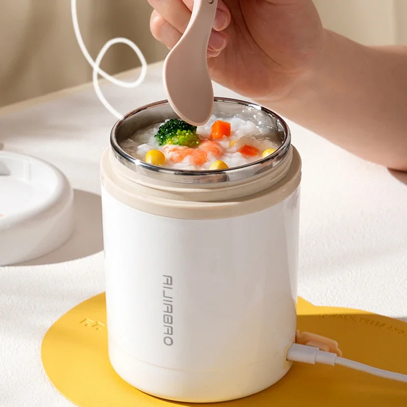 Baby Food Warmer - 600ML แบบพกพา USB ไฟฟ้าความร้อนกล่องอาหารกลางวันสแตนเลสอุ่นอาหารคอนเทนเนอร์ 5V 12V