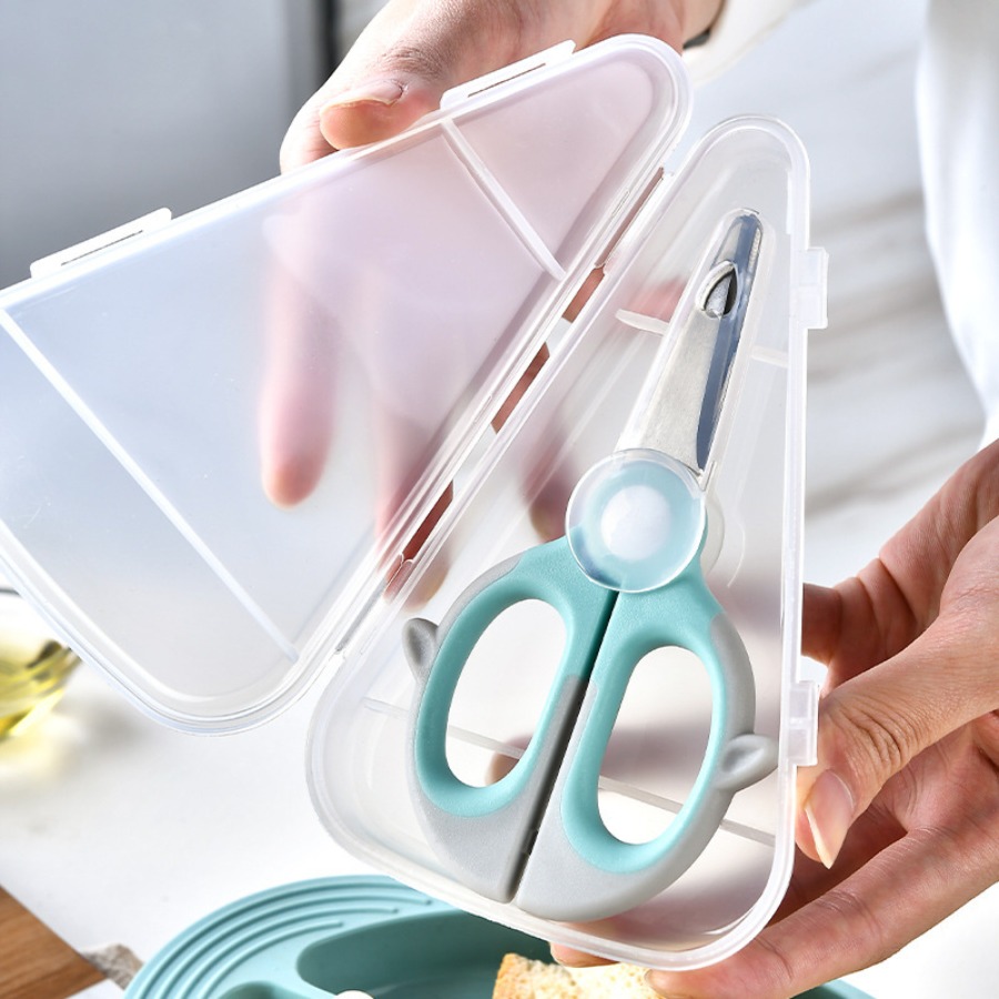 Baby Food Scissors - กรรไกรตัดอาหารเสริม, กรรไกรตัดอาหาร, กรรไกรตัดผัก, กรรไกรตัดเนื้อ, กรรไกรตัดกุ้ง เป็นอุปกรณ์ครัวที่จำเป็น