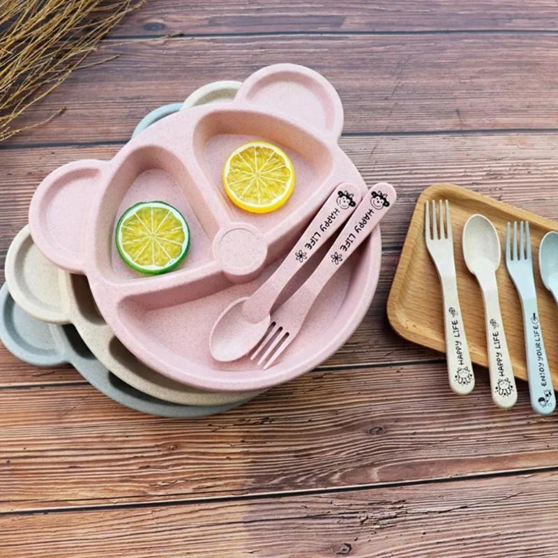 ชามเด็กช้อนส้อมชุดให้อาหารบนโต - Baby Food Menu บทวิจารณ์และราคา