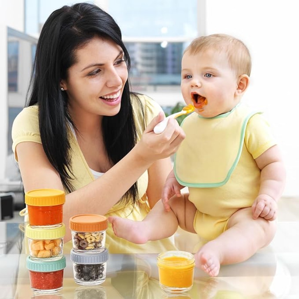 ขวดแก้วใส่อาหารเด็ก 6 ชิ้น ใช้ - Baby Food Jars With Lids บทวิจารณ์และราคา